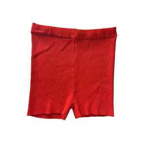 Juniors Teen Girls Daisy Size Large 26" Waist Stretchy Elastic Red Ribbed Shorts